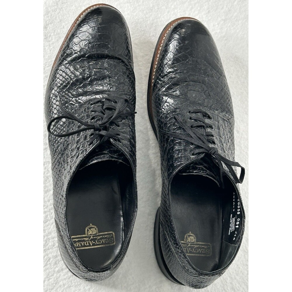 Stacy Adams Madison Anaconda Plain Toe Oxford Mens Size 12 D Black Formal Attire - Picture 11 of 14